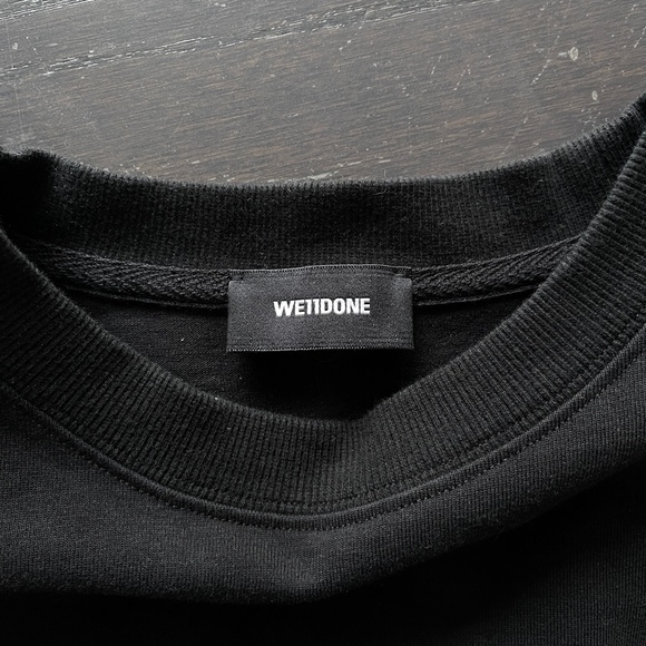 We11Done Welldone crystal logo long sleeve shirt in black size small - Picture 5 of 8